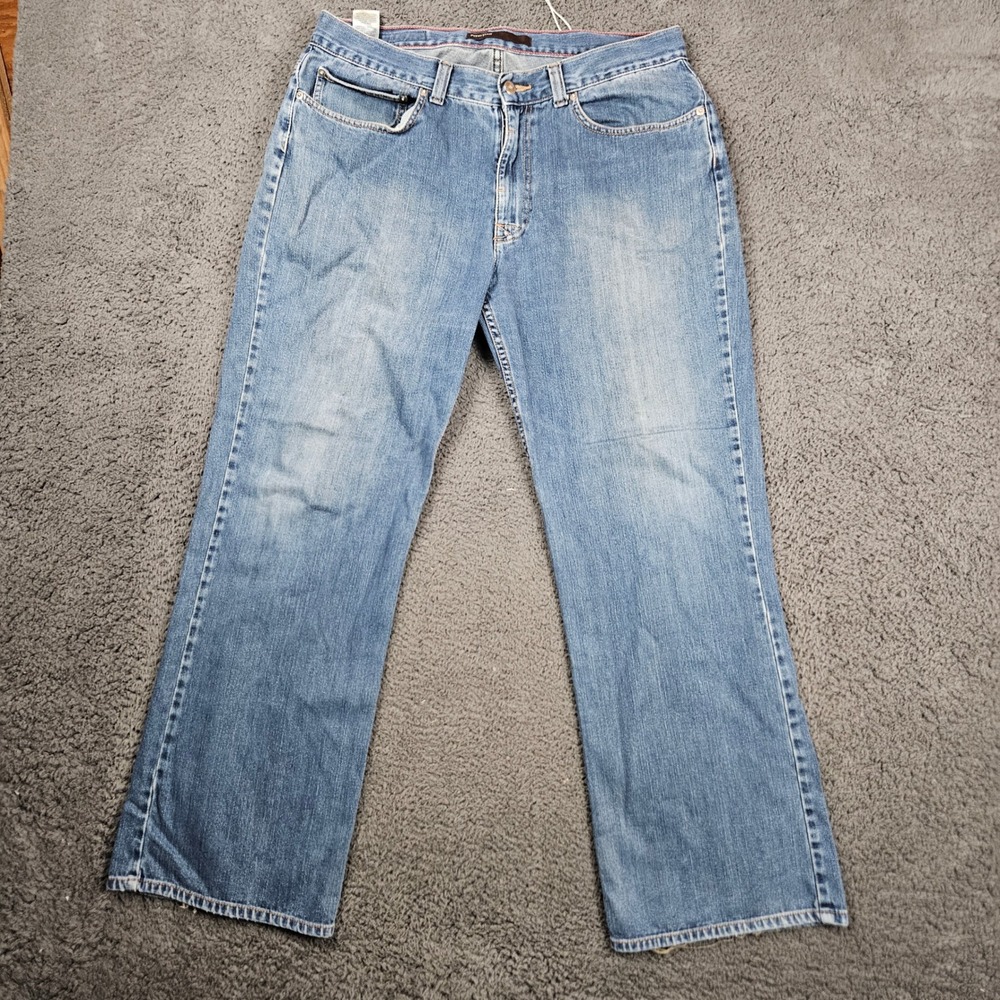Perry Ellis Mens Jeans Size 36x30 Blue Denim Cotton‎ Distressed Casual